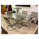6 PC OUTDOOR PATIO TABLE AND CHAIR SET