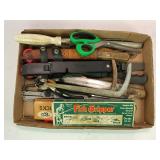 LARGE LOT OF FISHING FILET KNIVES, FISH GRIPPERS,