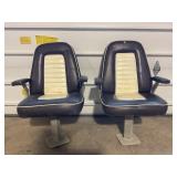 PAIR OF TIDE CRAFT BOAT CAPTAINS CHAIRS - SWIVEL &