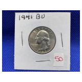 1941 WASHINGTON QUARTER BU