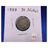 1888 THREE CENT NICKEL