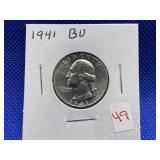 1941 WASHINGTON QUARTER BU