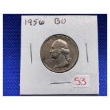 1956 WASHINGTON QUARTER BU