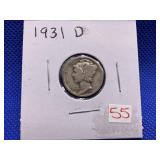 1931-D MERCURY DIME