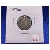 1886 SEATED DIME
