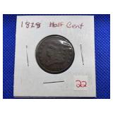 1828 HALF CENT