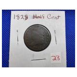 1828 HALF CENT