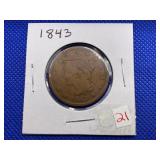 1843 LARGE CENT