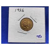 1926 INDIAN HEAD 2 1/2 DOLLAR GOLD COIN