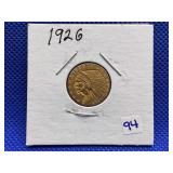 1926 INDIAN HEAD 2 1/2 DOLLAR GOLD COIN