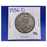 1936-D WALKING LIBERTY HALF DOLLAR