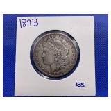 1893 MORGAN SILVER DOLLAR