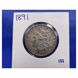 1891 MORGAN SILVER DOLLAR