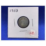 1853 SEATED DIME