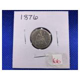 1876 SEATED DIME