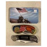 LOT OF 3 SINGLE BLADE FOLDING POCKET KNIVES W/