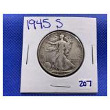 1945-S WALKING LIBERTY HALF DOLLAR
