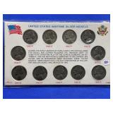 UNTIED STATES WARTIME SILVER NICKEL SET