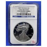 2007-W SILVER EAGLE NGC PF69UC (ULTRA CAMEO)