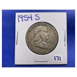 1954-S FRANKLIN HALF DOLLAR
