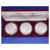 1882-84 CC THREE COIN MORGAN SILVER DOLLAR SET