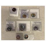 LARGE LOT OF ASSORTED COLORIZED COINS - ELVIS