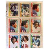 LOT OF 9 1978 TOPPS NFL PAGE OF CARDS