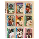LOT OF 9 1976 TOPPS NFL PAGE OF CARDS