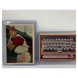 LOT OF 2 1957 TOBBS MLB CARDS #157 WALLY POST (ST