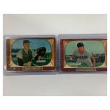 LOT OF 2 1955 BOWMAN MLB CARDS #141 WES WESTRUM
