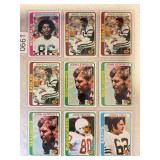 LOT OF 9 1978 TOPPS PAGE OF CARDS
