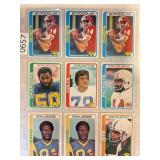LOT OF 9 1978 TOPPS NFL PAGE OF CARDS