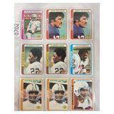 LOT OF 9 1978 TOPPS NFL PAGE OF CARDS
