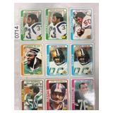 LOT OF 9 1978 TOPPS NFL PAGE OF CARDS