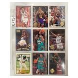 LOT OF 9 1995-96 FLEER NBA PAGE OF CARDS