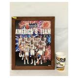 MAD ANTS CUP & LARRY BIRD FRAMED POSTER OF NBA