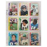 LOT OF 9 1978 TOPPS NFL PAGE OF CARDS