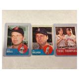 LOT OF 3 1963 TOPPS MLB CARDS #129 GARY BELL CLEV.