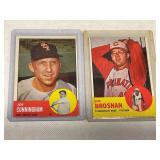 LOT OF 2 1963 TOPPS MLB CARDS #100 JOE CUNNINGHAM