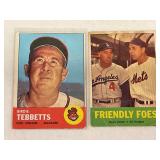 LOT OF 2 1963 TOPPS MLB CARDS #48 BIRDIE TEBBETTS