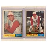 LOT OF 2 1961 TOPPS MLB CARDS # 378 WALLY POST (ST