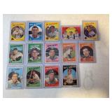 LOT OF 14 MLB 1959 TOPPS #3, 6, 16, 17, 27, 28,