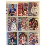 LOT OF 9 NBA ROOKIES PAGE OF CARDS