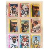 LOT OF 9 1978 TOPPS NFL PAGE OF CARDS
