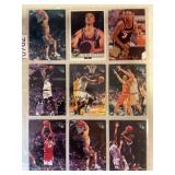 LOT OF 9 NBA PAGE OF CARDS