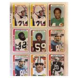 LOT OF 9 1978 TOPPS NFL PAGE OF CARDS