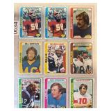 LOT OF 9 1978 TOPPS NFL PAGE OF CARDS