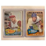 LOT OF 2 1965 TOPPS MLB CARDS #18 BILL MCCOOL REDS