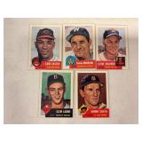 LOT OF 5 1953 TOPPS MLB CARDS #2 LUKE EASTER