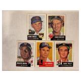 LOT OF 5 1953 TOPPS MLB CARDS #39 EDDIE MIKSIS